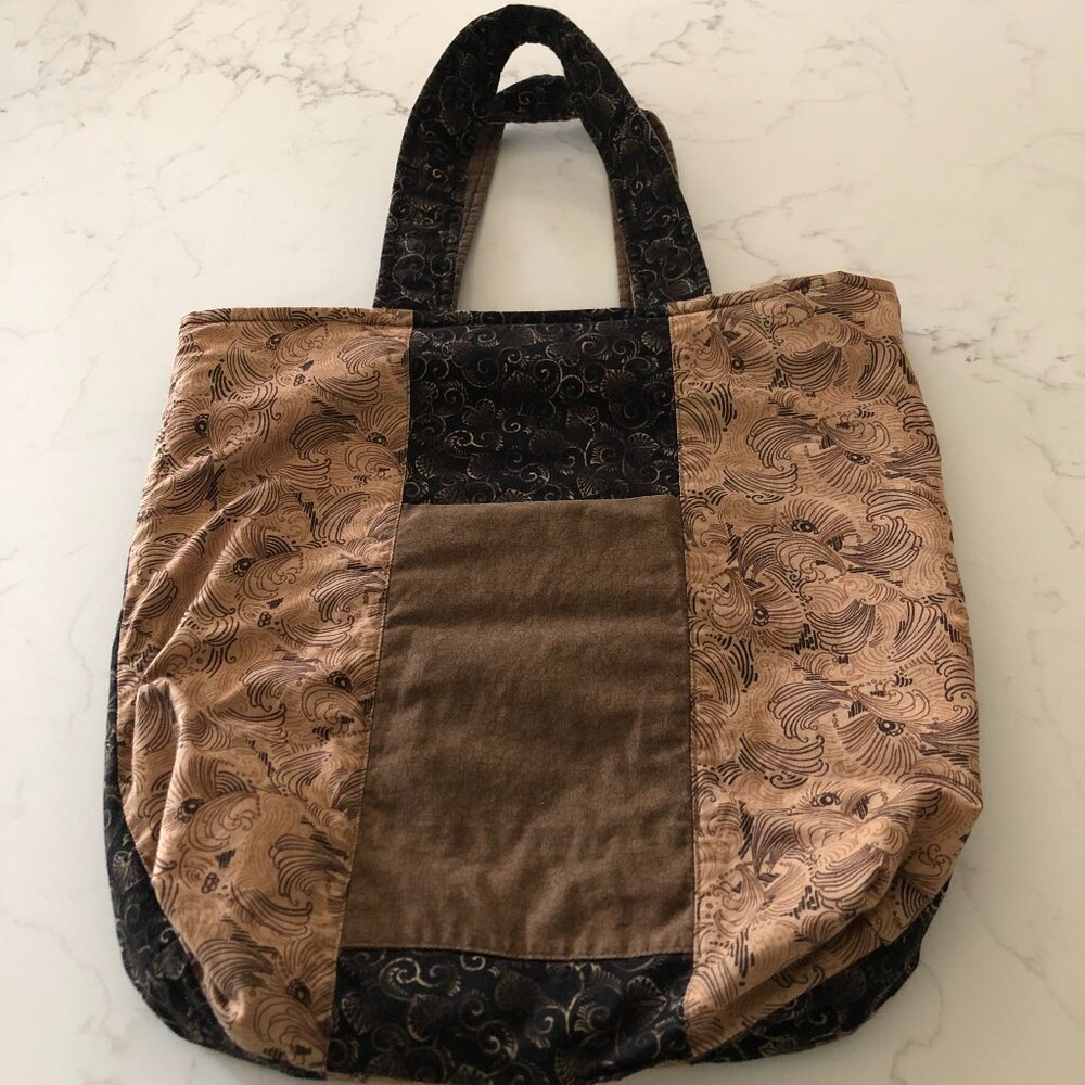 Handmade Quilted Reversible Tote/Laptop Bag